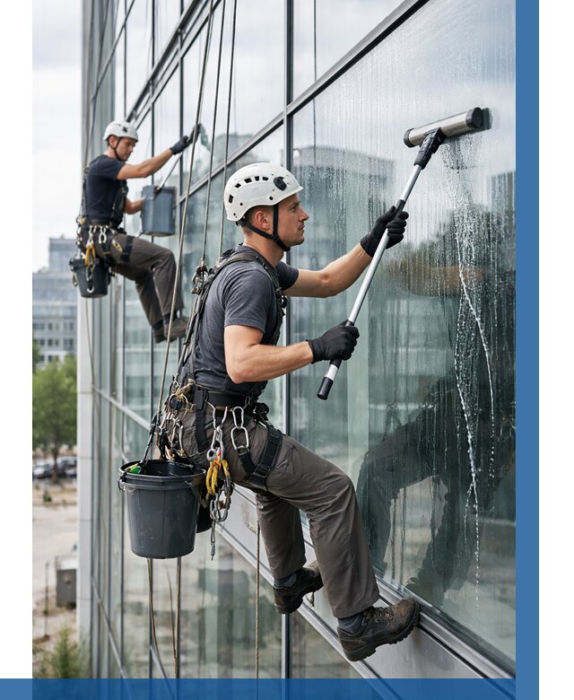 Мойка витражей альпинистами в Тихвине от 765 р. под ключ|ВЫСОТНИК-Тхв