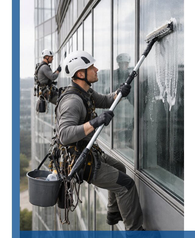 Высотная мойка сплошного остекления с выездом в Тихвине