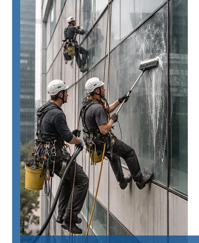 Профессиональная высотная мойка фасадов зданий в Тихвине