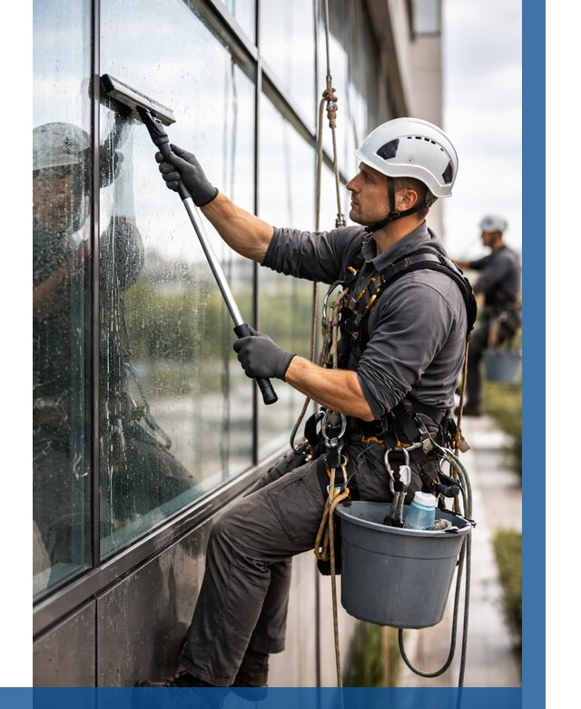 Мойка стеклянных фасадов в Тихвине от 219 р. | ВЫСОТНИК-Тхв