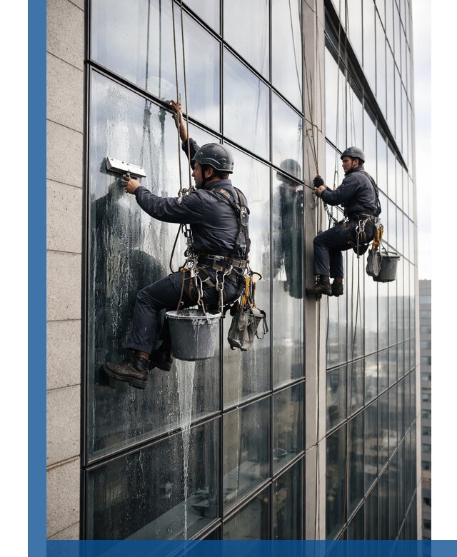 Профессиональная мойка стеклянных фасадов зданий в Тихвине