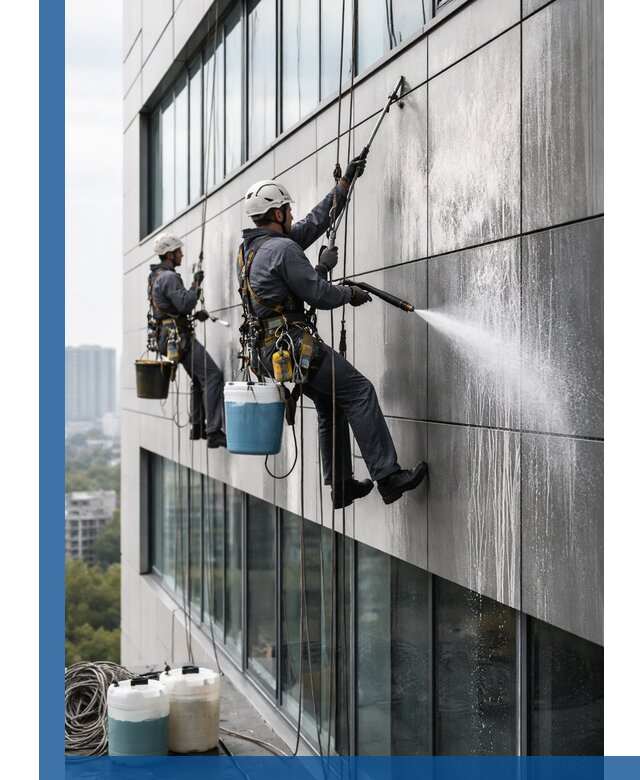 Профессиональная мойка вентилируемых фасадов в Тихвине