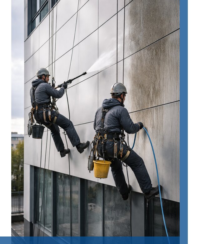 Мойка фасада из композита в Тихвине по цене от 328 р. | ВЫСОТНИК-Тхв