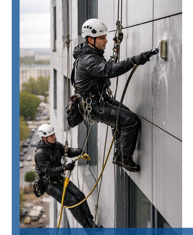 Профессиональная мойка фасада из композита в Тихвине