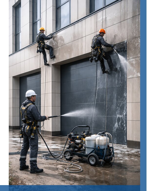 Послестроительная мойка фасада в Тихвине от 328 р. | ВЫСОТНИК-Тхв