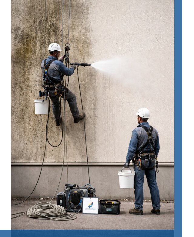 Очистка фасада от плесени в Тихвине от 328 р. | ВЫСОТНИК-Тхв