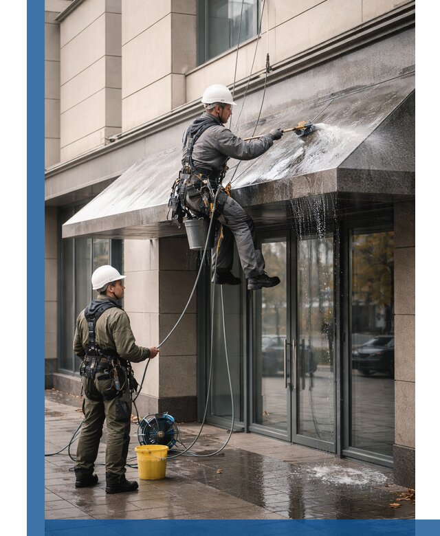 Профессиональная мойка козырьков и навесов в Тихвине