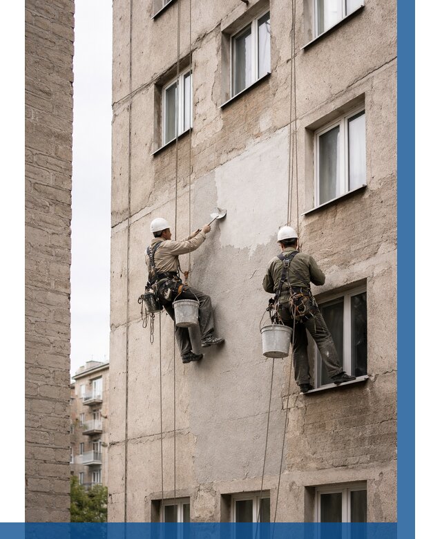 Косметический ремонт фасада в Тихвине от 1202 р. | ВЫСОТНИК-Тхв