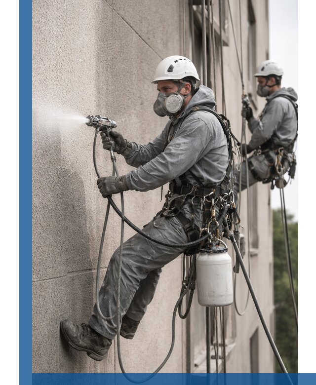 Безвоздушная покраска фасадов зданий в Тихвине профессионально