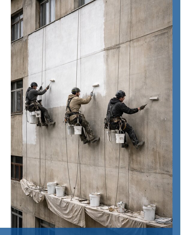 Покраска бетонного фасада в Тихвине от 382 р за м2 | ВЫСОТНИК-Тхв