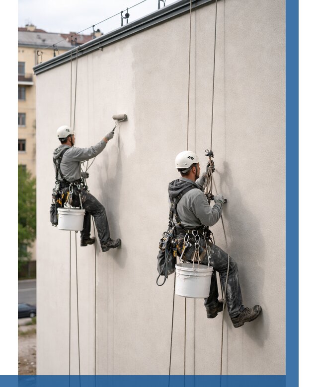 Покраска оштукатуренного фасада в Тихвине от 350 р. | ВЫСОТНИК-Тхв