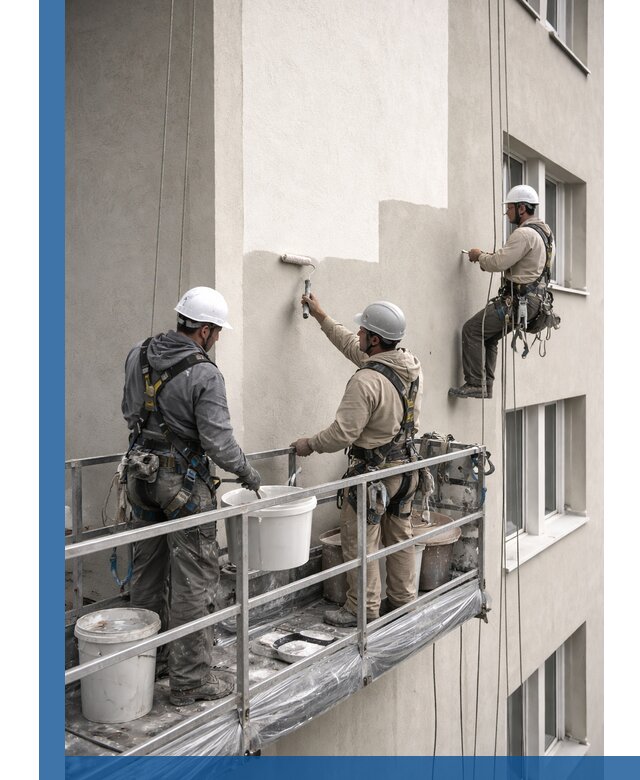 Покраска оштукатуренного фасада в Тихвине под ключ с гарантией