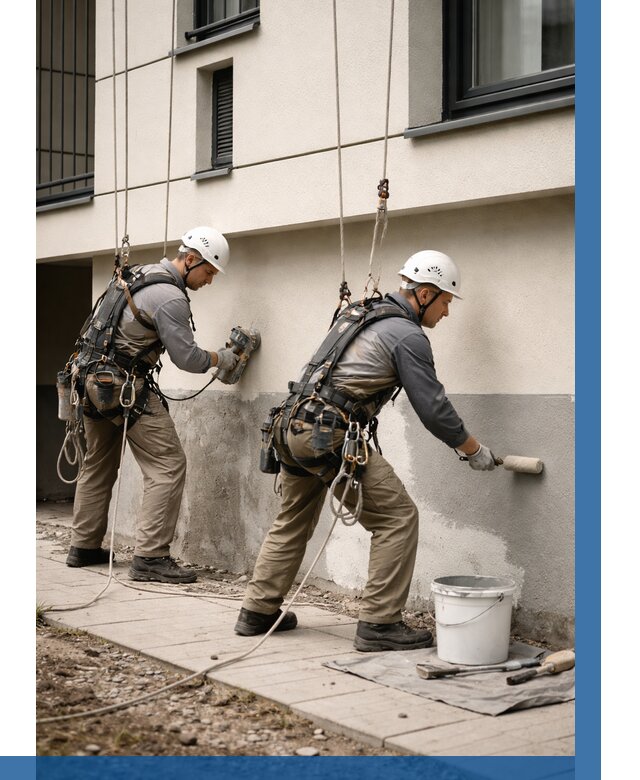 Окраска цоколя здания в Тихвине от 492 р. под ключ | ВЫСОТНИК-Тхв