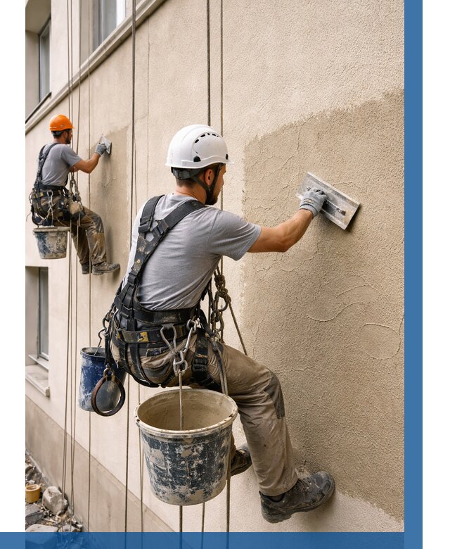 Декоративная штукатурка фасада в Тихвине от 1311 р. | ВЫСОТНИК-Тхв