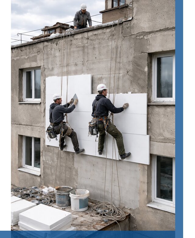 Утепление фасада пенополистиролом в Тихвине от 1967 р. | ВЫСОТНИК-Тхв