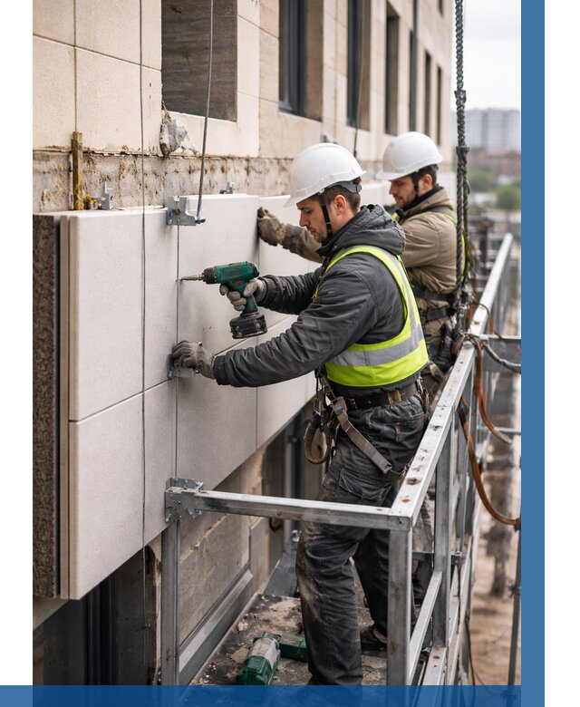 Монтаж фасадных термопанелей в Тихвине от 1639 р. | ВЫСОТНИК-Тхв