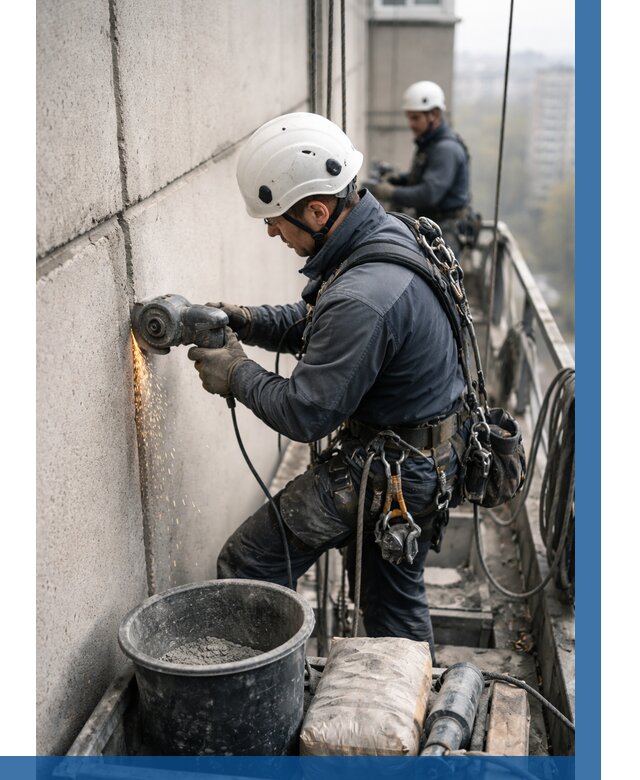 Штробление межпанельных швов в Тихвине от 1311 р. | ВЫСОТНИК-Тхв