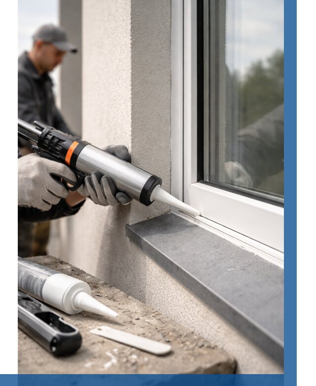 Герметизация монтажных швов окон в Тихвине от 710 р. | ВЫСОТНИК-Тхв