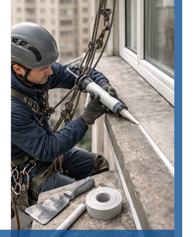 Герметизация балконного козырька в Тихвине от 4918 р. | ВЫСОТНИК-Тхв