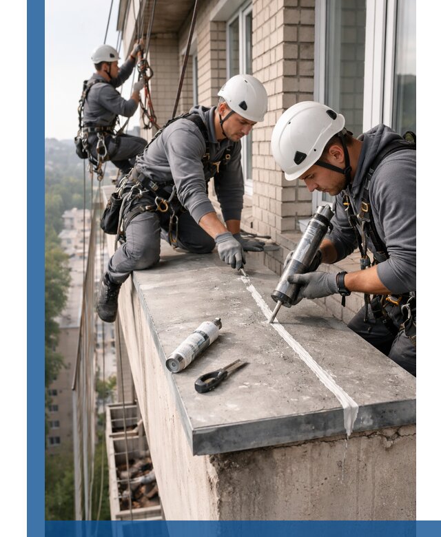 Герметизация балконного козырька в Тихвине профессионально