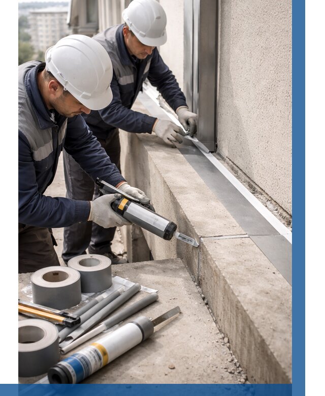 Герметизация примыкания балкона в Тихвине от 4918 р. | ВЫСОТНИК-Тхв