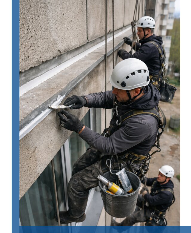 Герметизация примыкания балкона в Тихвине под ключ с гарантией