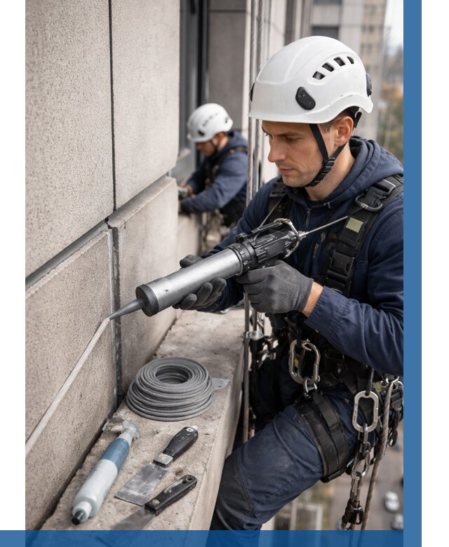 Герметизация деформационных швов фасада в Тихвине от 765 | ВЫСОТНИК-Тхв