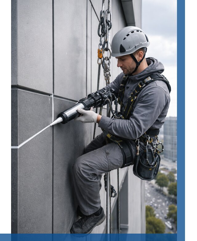 Герметизация стыков фасадных панелей в Тихвине от 7103 р.| ВЫСОТНИК-Тхв