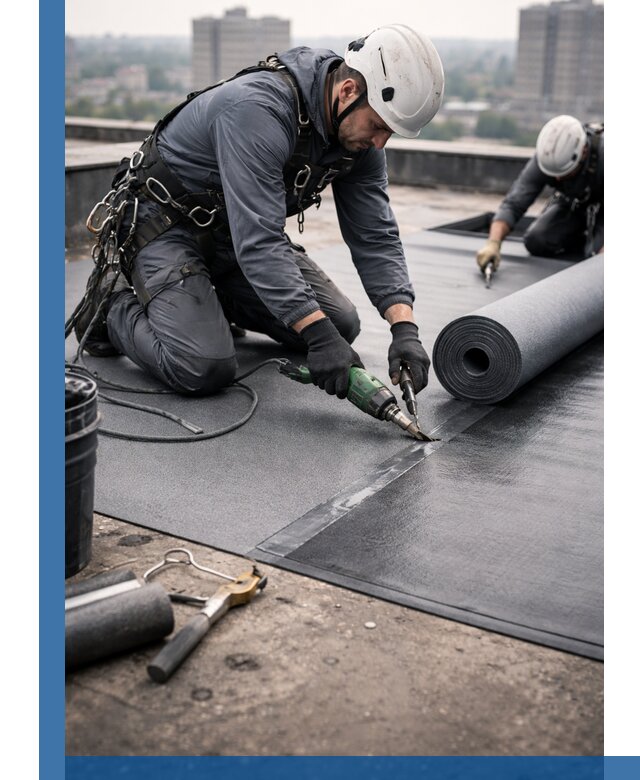 Ремонт мягкой кровли в Тихвине с выездом промальпинистов