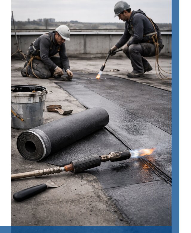 Ремонт рулонной кровли в Тихвине от 710 р. | ВЫСОТНИК-Тхв