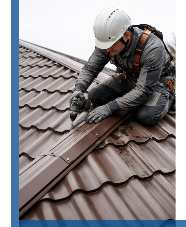 Ремонт металлочерепицы на крыше в Тихвине профессионально