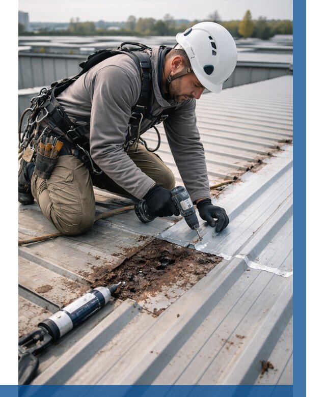 Ремонт профнастила на кровле в Тихвине от 765 р. | ВЫСОТНИК-Тхв