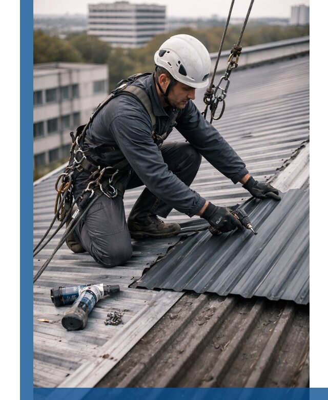 Ремонт профнастила на кровле в Тихвине, работы под ключ