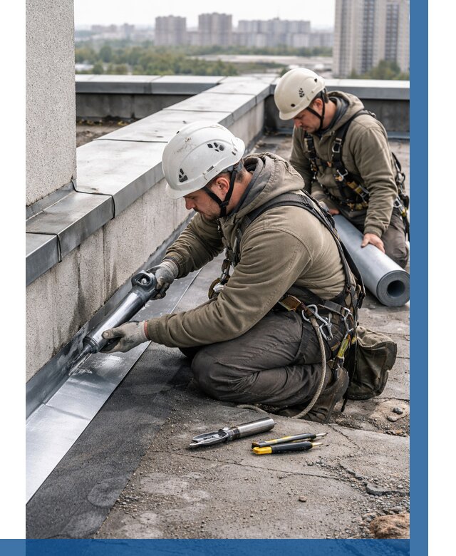 Ремонт кровельных примыканий в Тихвине от 1311 р. | ВЫСОТНИК-Тхв