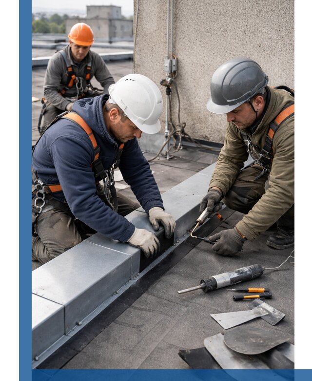 Ремонт кровельных примыканий в Тихвине профессионально