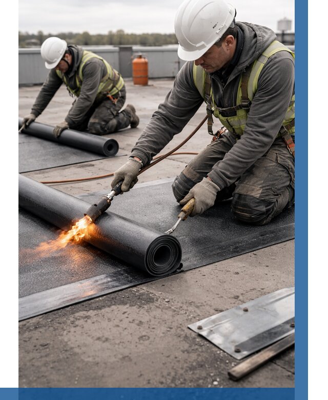 Монтаж наплавляемой кровли в Тихвине от 929 р. — ВЫСОТНИК-Тхв