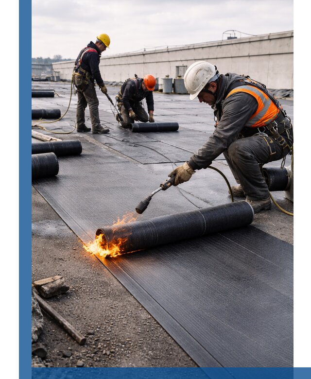 Монтаж наплавляемой кровли в Тихвине профессионально