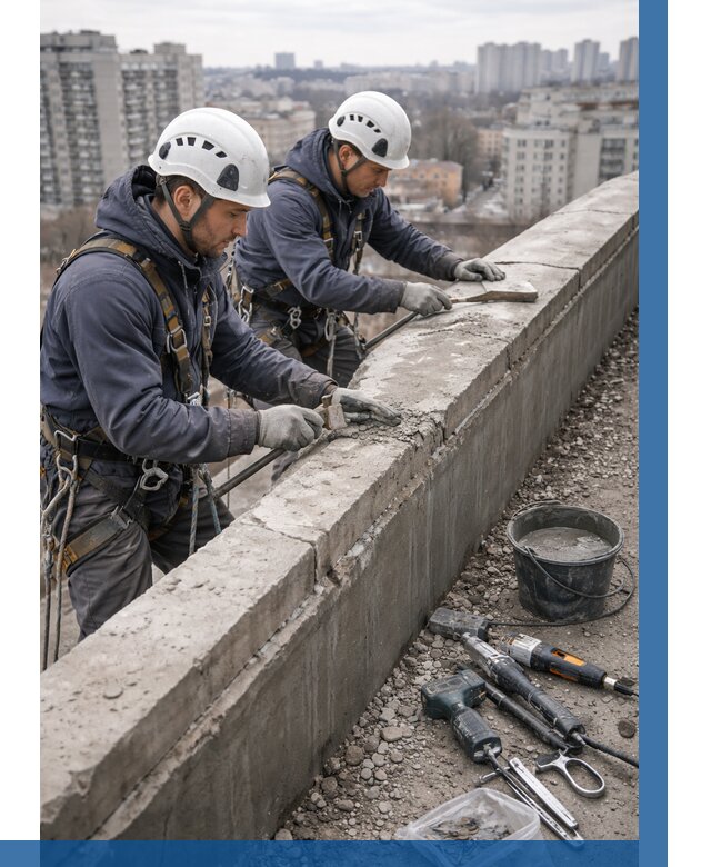 Ремонт парапета на кровле в Тихвине от 1639 р. | ВЫСОТНИК-Тхв