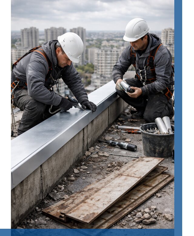 Замена парапетных крышек под ключ в Тихвине от 1311 р. | ВЫСОТНИК-Тхв