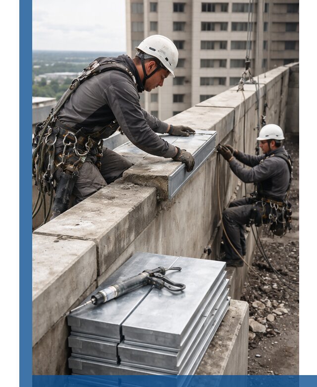 Замена парапетных крышек и установка новых в Тихвине