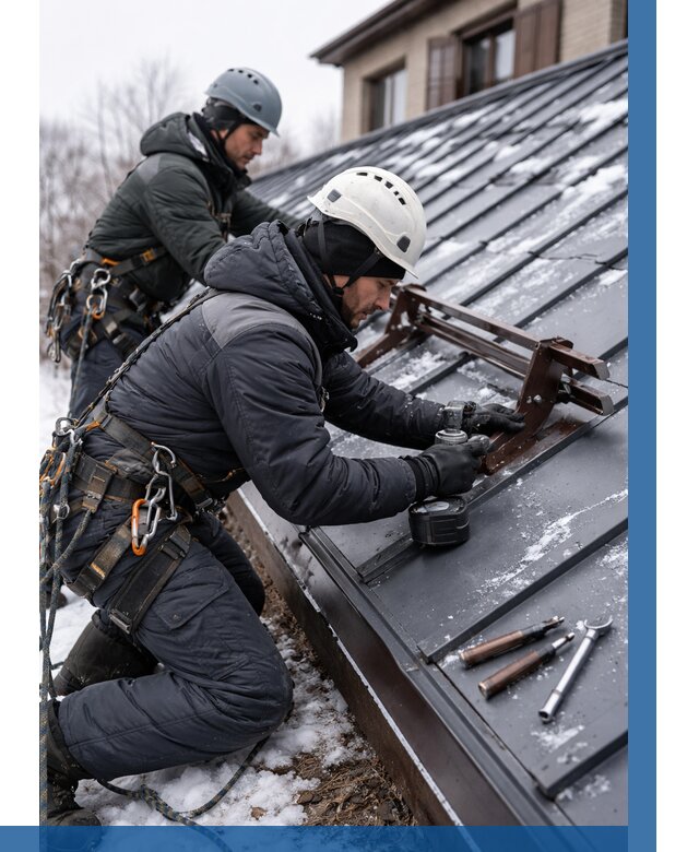 Монтаж снегозадержателей в Тихвине от 492 р. | ВЫСОТНИК-Тхв