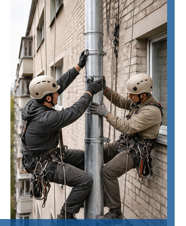 Замена водосточных труб в Тихвине от 7103 р. | ВЫСОТНИК-Тхв