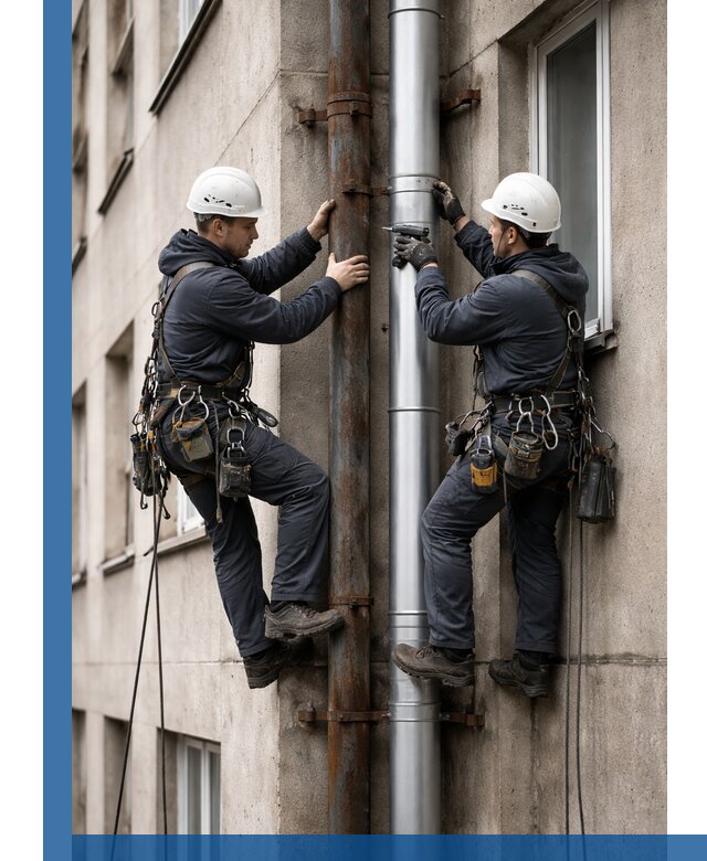 Замена водосточных труб в Тихвине: монтаж и демонтаж под ключ