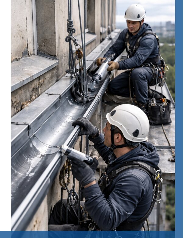 Ремонт водосточных желобов в Тихвине от 7103 р. | ВЫСОТНИК-Тхв