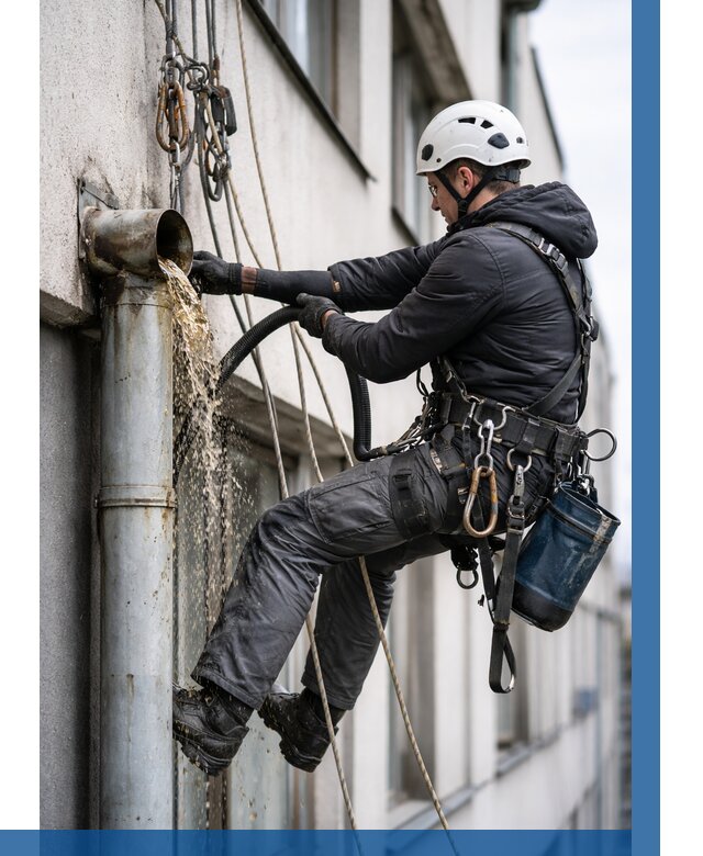 Прочистка водосточных труб в Тихвине от 3825 р. | ВЫСОТНИК-Тхв