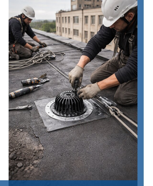 Установка водосточных воронок в Тихвине цена от 3825 р. | ВЫСОТНИК-Тхв