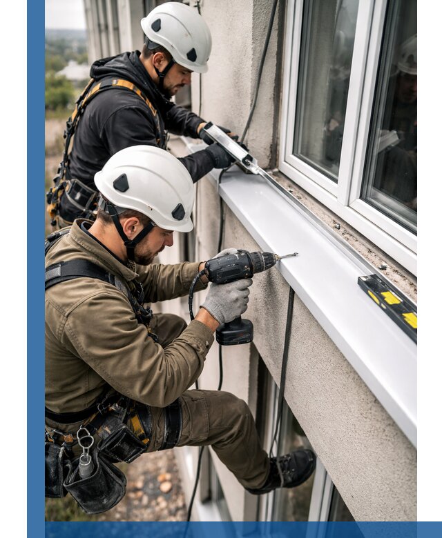 Профессиональный монтаж оконных отливов и отведения воды в Тихвине