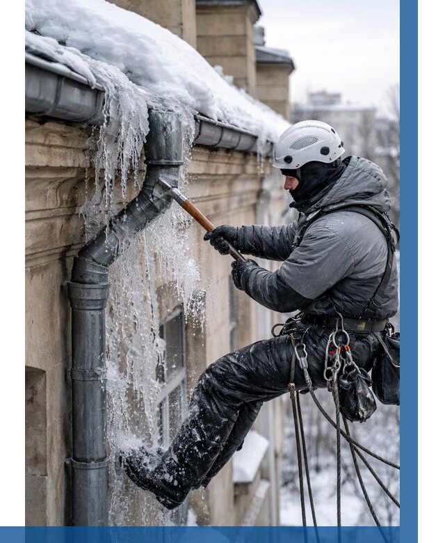 Очистка водостоков от льда в Тихвине от 3825 р. | ВЫСОТНИК-Тхв