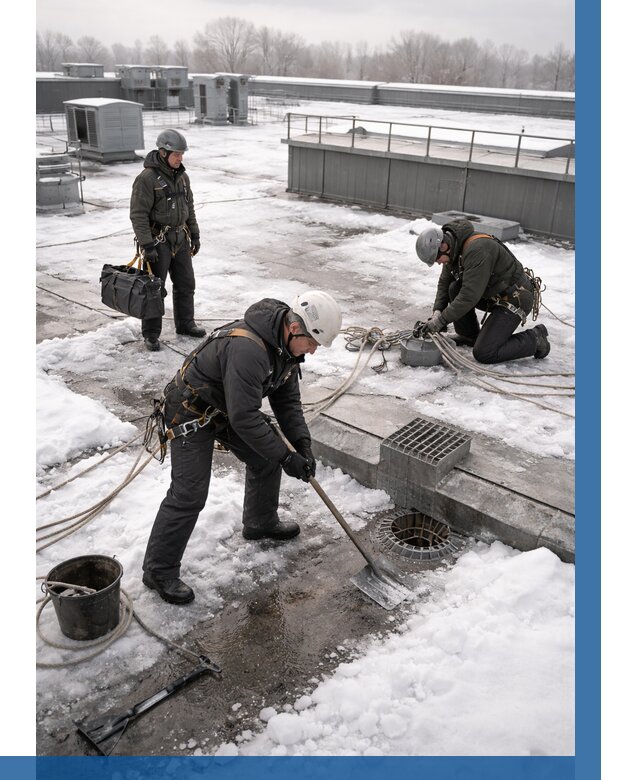 Абонентское обслуживание кровли зимой в Тихвине от 8742 р. | ВЫСОТНИК-Тхв