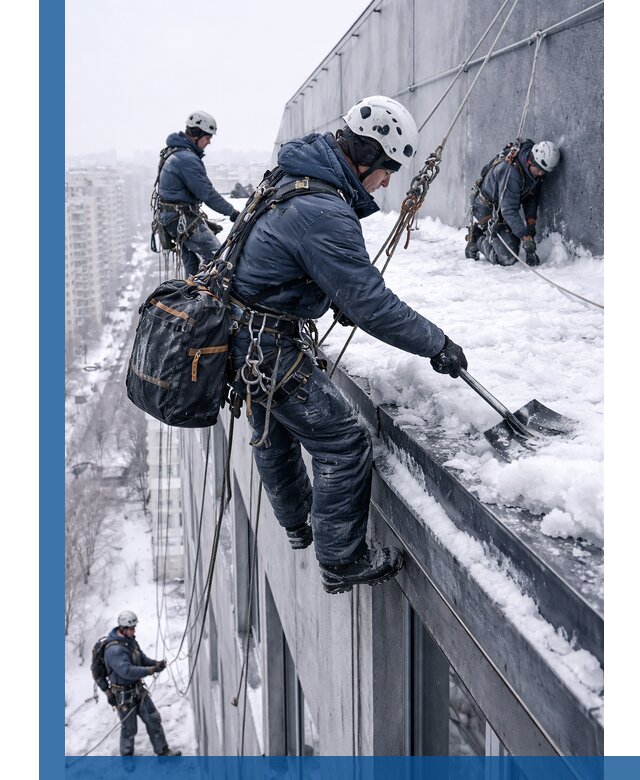 Абонентское обслуживание кровли зимой в Тихвине регулярный уход